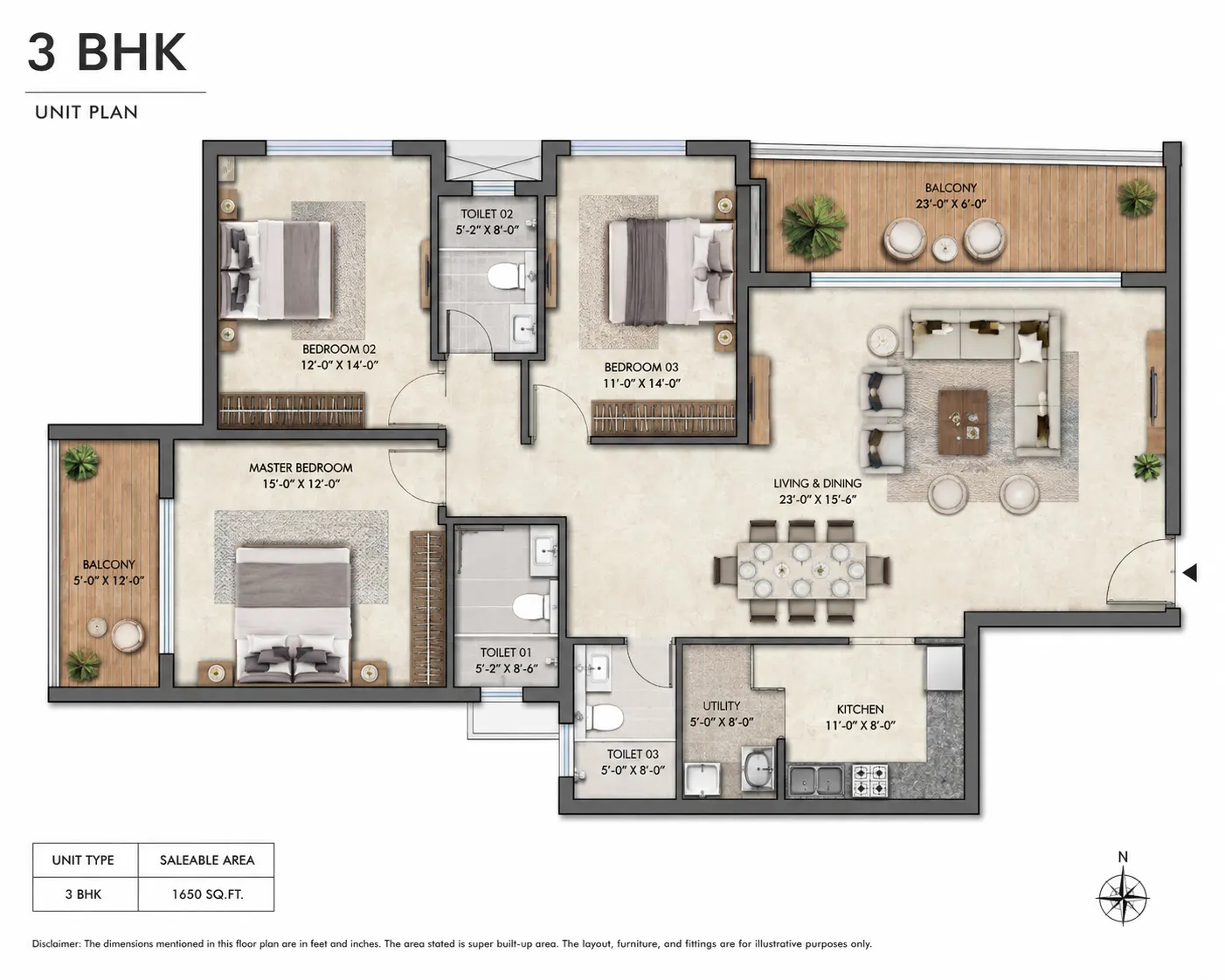 Godrej Verano 3 BHK Floor Plan